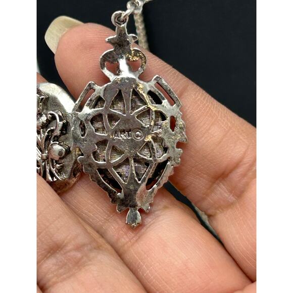 Vintage ART Double Strand Necklace with Locket Pendant - Picture 9 of 11